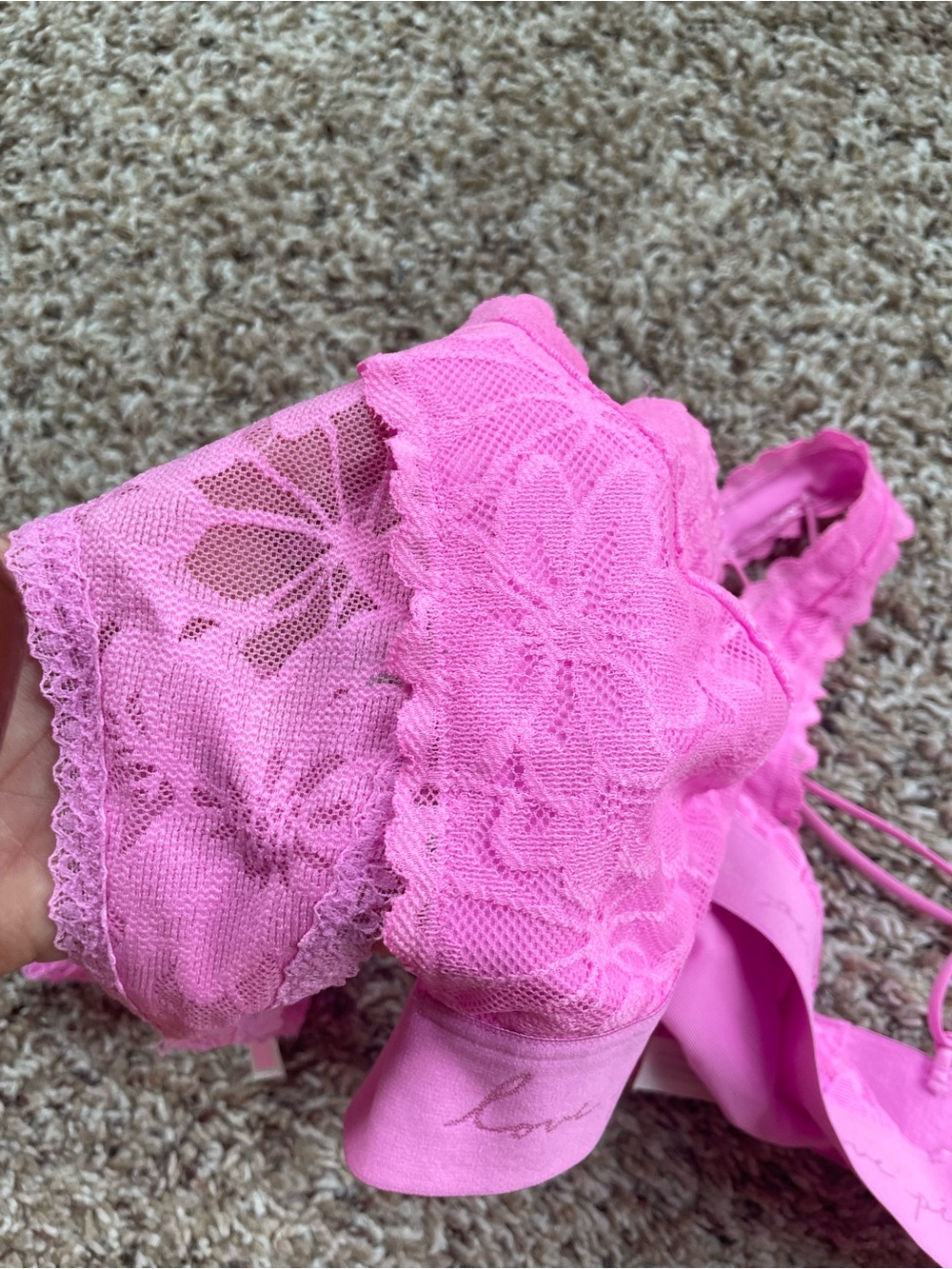 Victoria’s Secret Pink Lace Bralette & Thong Set - Women's Intimates - Picture 6 of 8